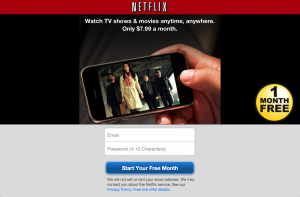 netflix landing page from FB